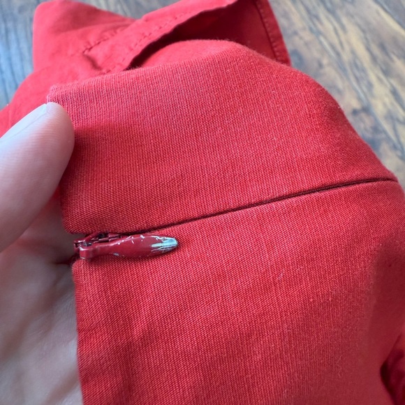 Atlantique Ascoli Red Mardi Ruffled Neck Sleeveless Blouse | Size Small (I) - Picture 5 of 13